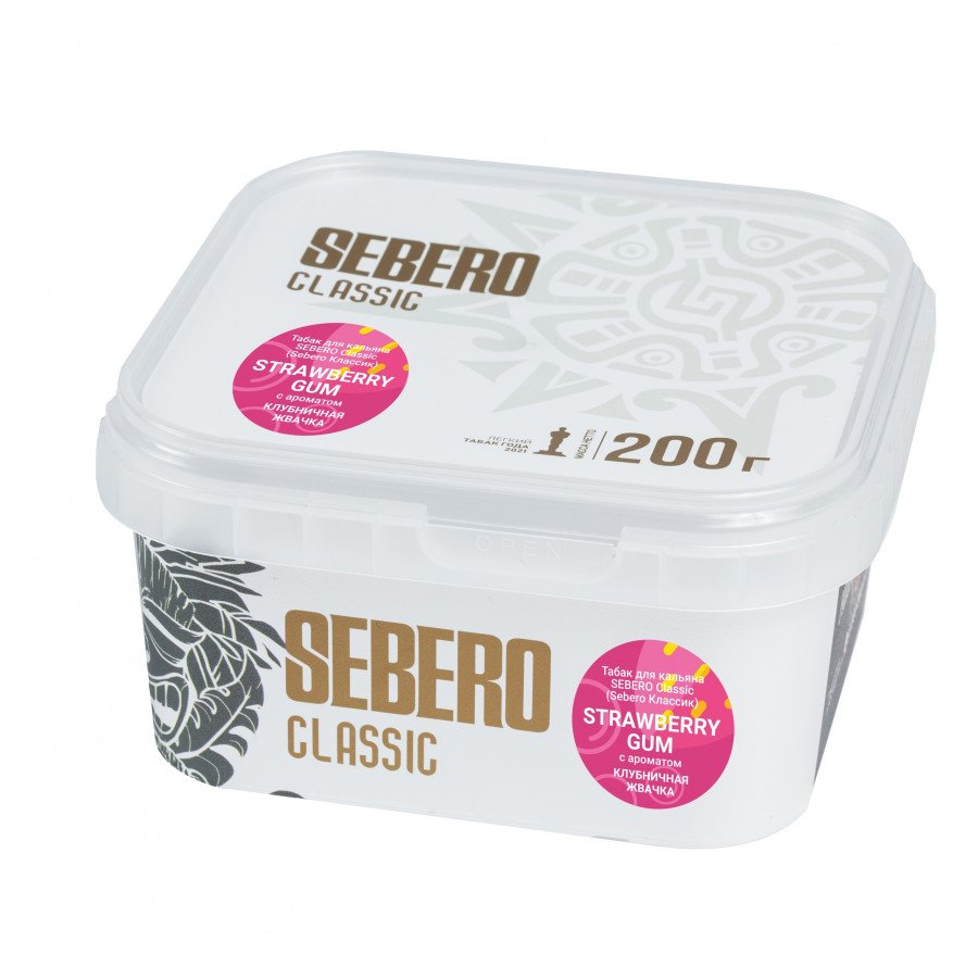 Фото и внешний вид — Табак для кальяна SEBERO 200г - Strawberry Gum (Клубничная Жвачка)