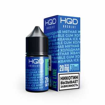 Жидкость HQD ABSOLUT (ICE LINE) SALT - Ice Mint Bubblegum (Холодная мятная жвачка) 30мл strong
