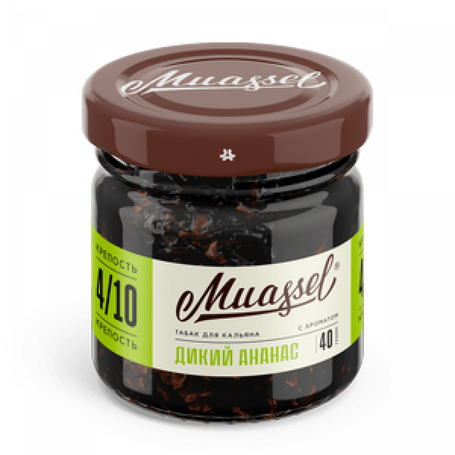 Фото и внешний вид — Табак для кальяна MUASSEL (4/10) 40гр - Дикий Ананас