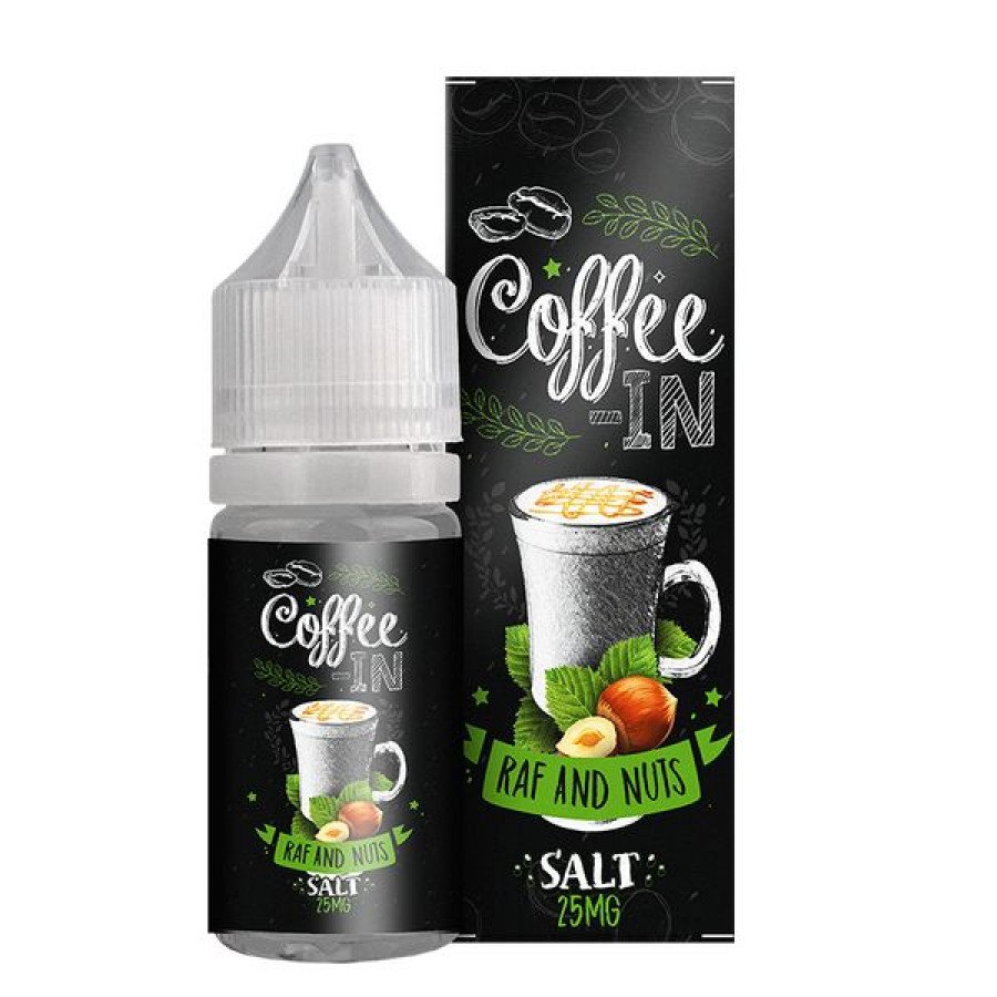 Фото и внешний вид — Жидкость COFFEE-IN SALT - Raf & Nuts (Кофе раф с лесным орехом) 30мл strong