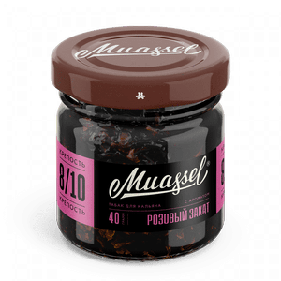 Фото и внешний вид — Табак для кальяна MUASSEL (8/10) 40гр - Розовый закат