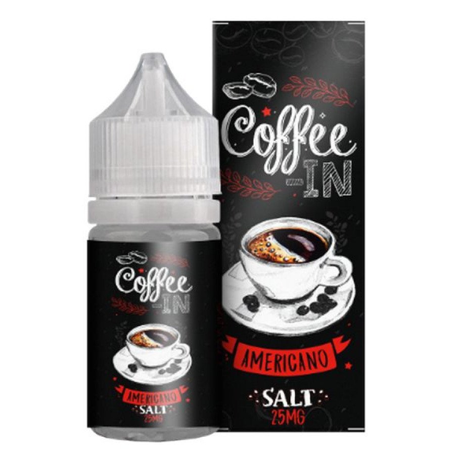 Фото и внешний вид — Жидкость COFFEE-IN SALT - Americano (Кофе американо) 30мл strong