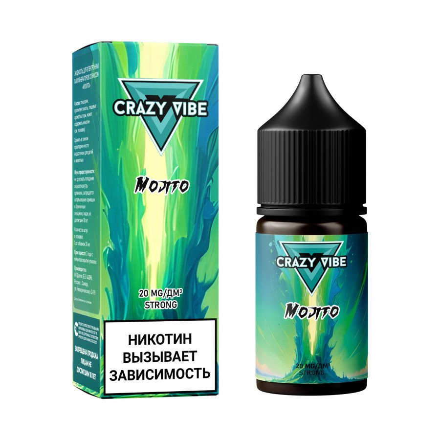 Фото и внешний вид — Жидкость CRAZY VIBE SALT - Mojito (Мохито) 30мл strong