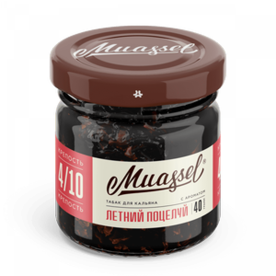 Фото и внешний вид — Табак для кальяна MUASSEL (4/10) 40гр - Летний поцелуй