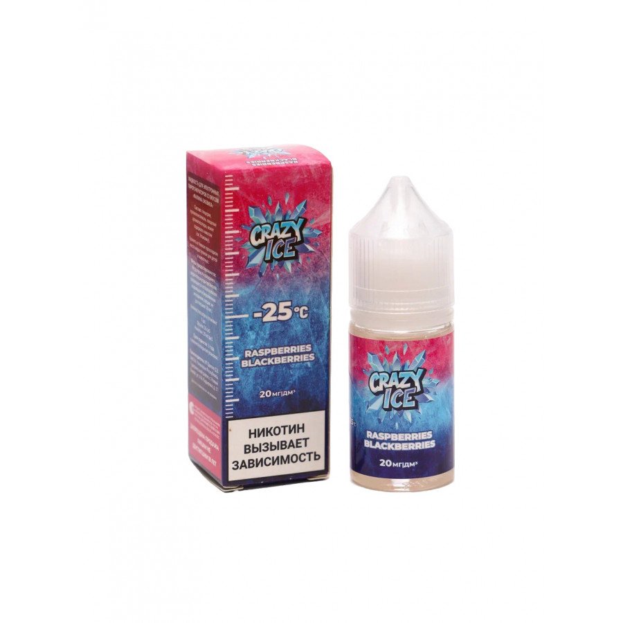 Фото и внешний вид — Жидкость CRAZY ICE SALT - Raspberry Blackberry (Малина Ежевика) 30мл 20мг