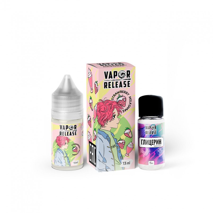 Фото и внешний вид — Конструктор VAPOR RELEASE - Strawberry Milkshake (Клубничный Милкшейк) 30мл 0мг