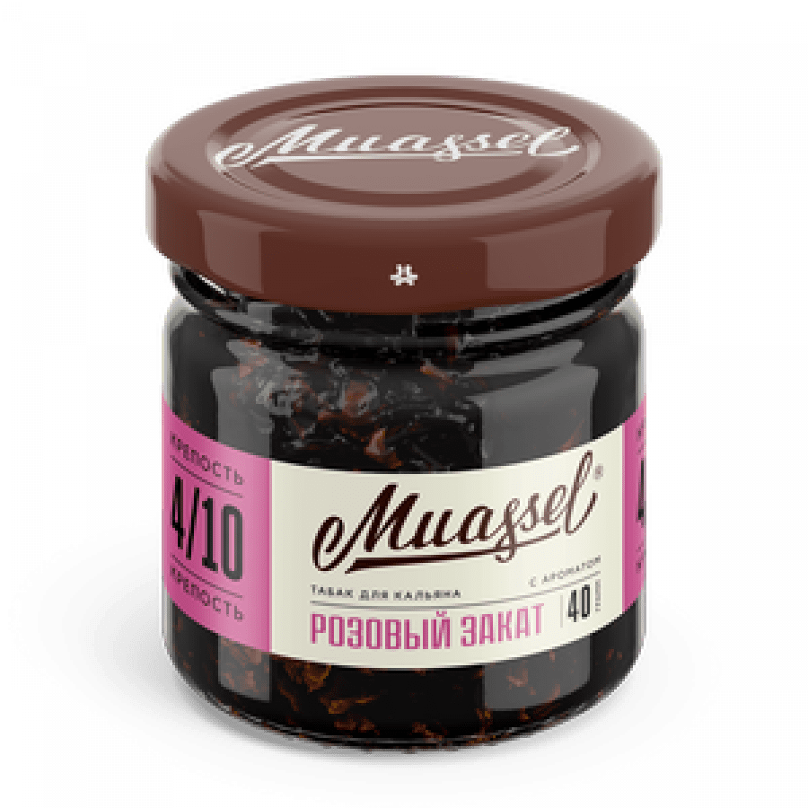 Фото и внешний вид — Табак для кальяна MUASSEL (4/10) 40гр - Розовый закат
