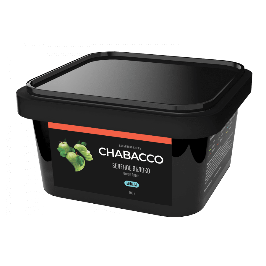 Фото и внешний вид — Смесь для кальяна Chabacco 200г medium - Green Apple (Зеленое Яблоко)