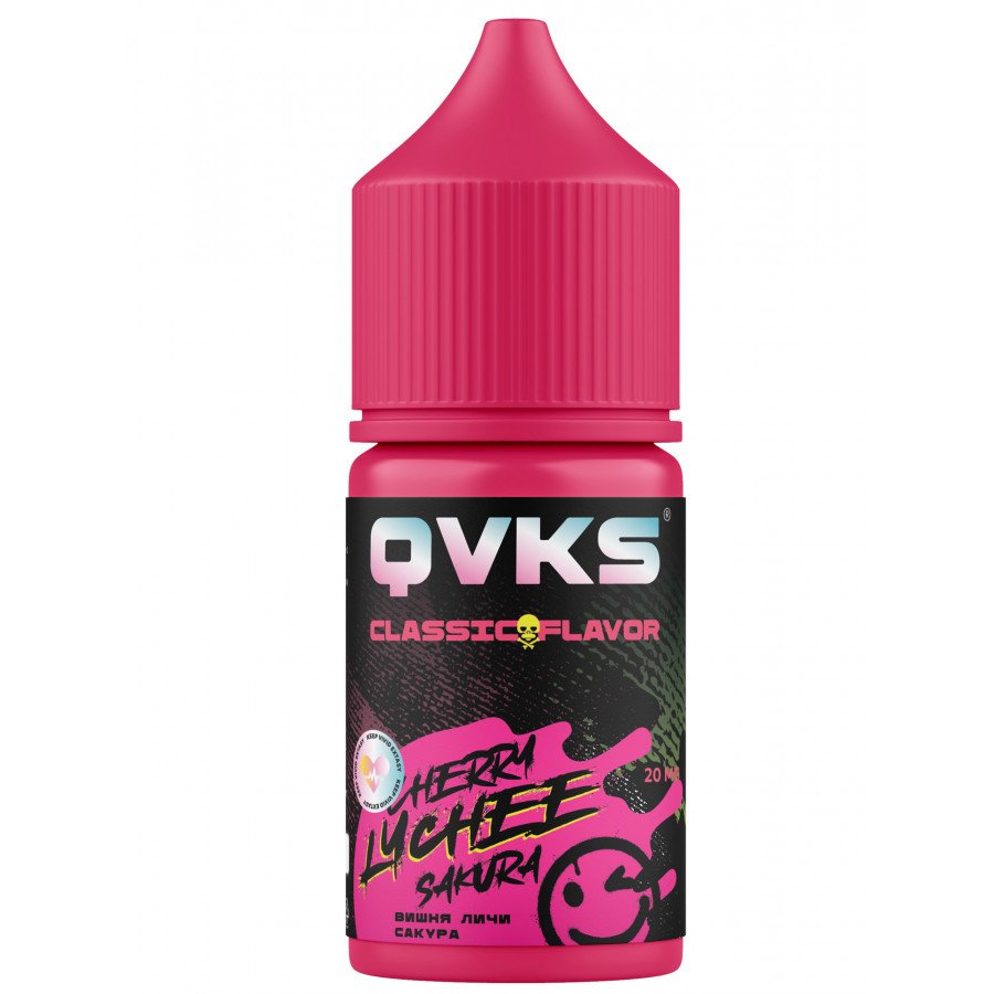 Фото и внешний вид — Жидкость QVKS Classic - Вишня Личи Сакура 30мл strong