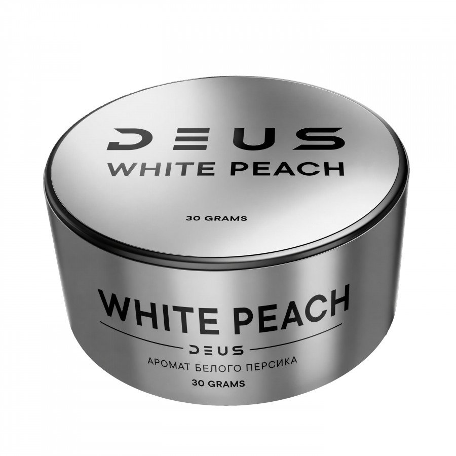 Фото и внешний вид — Табак для кальяна DEUS 30г - White Peach (Белый Персик)