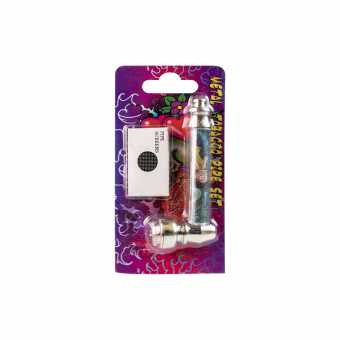 Трубка сувенирная 9см YD003A (металл/сеточка) в блистере