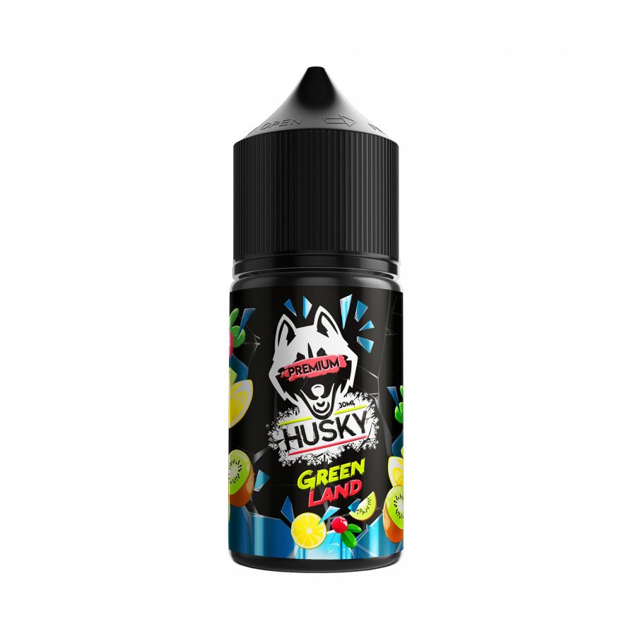 Фото и внешний вид — Жидкость HUSKY PREMIUM SALT - Green Land (Киви, лимон, клюква и лед) 30мл strong