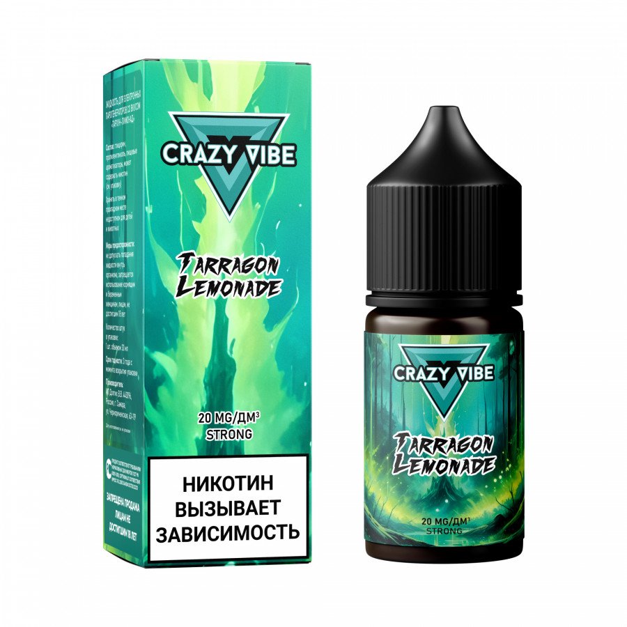 Фото и внешний вид — Жидкость CRAZY VIBE SALT - Tarragon Lemonade (Лимонад Тархун) 30мл strong