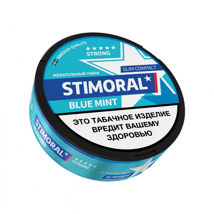 Фото и внешний вид — Табак STIMORAL SLIM COMPACT - Blue Mint 10г