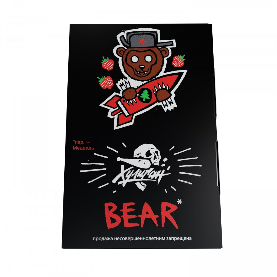 Фото и внешний вид — Табак для кальяна ХУЛИГАН 25г - Bear (Клубника с елкой)