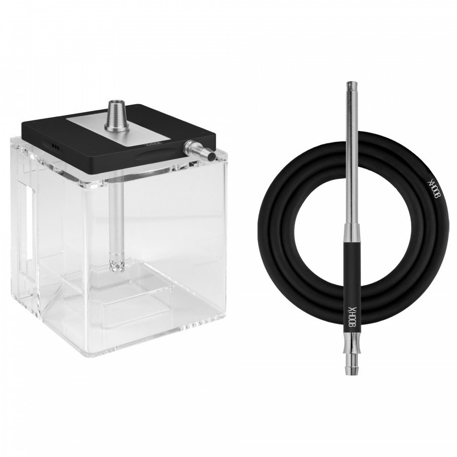 Фото и внешний вид — Кальян HOOB - Atom (Black x Stainless Steel)