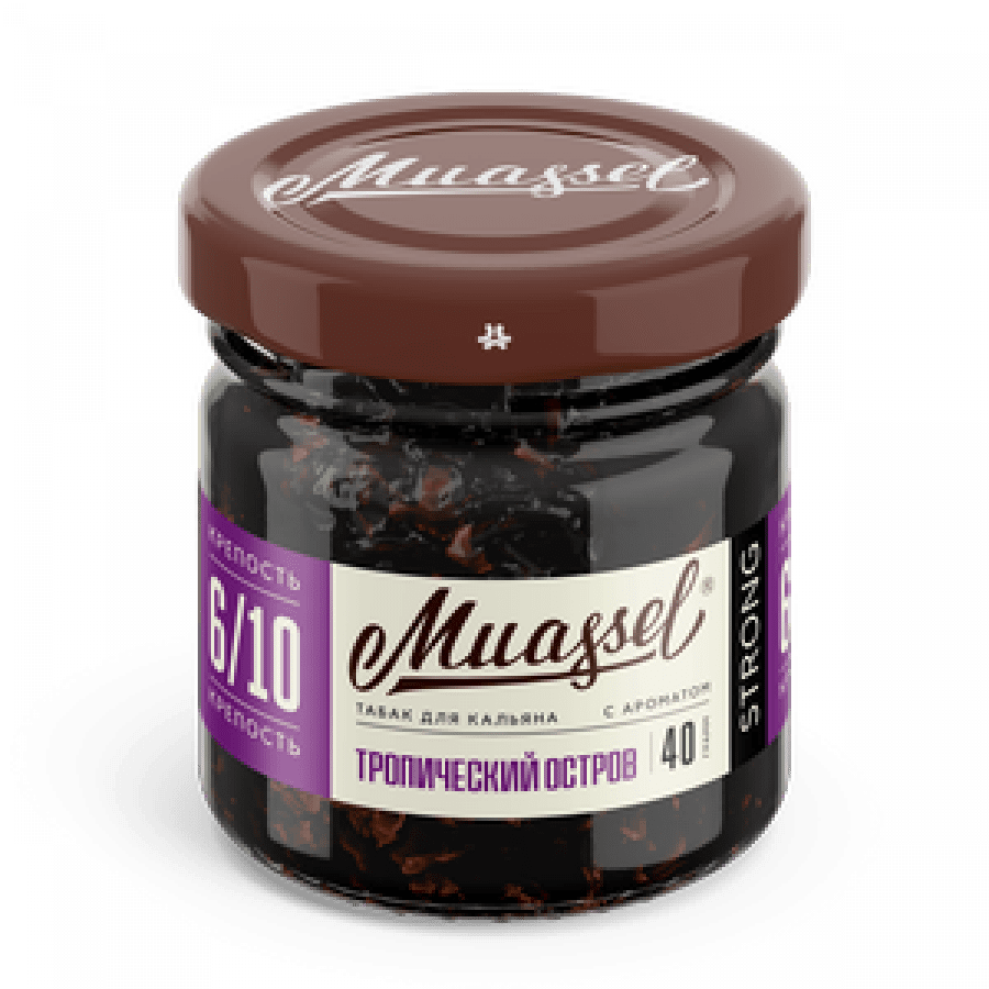 Фото и внешний вид — Табак для кальяна MUASSEL (6/10) 40гр - Тропический остров
