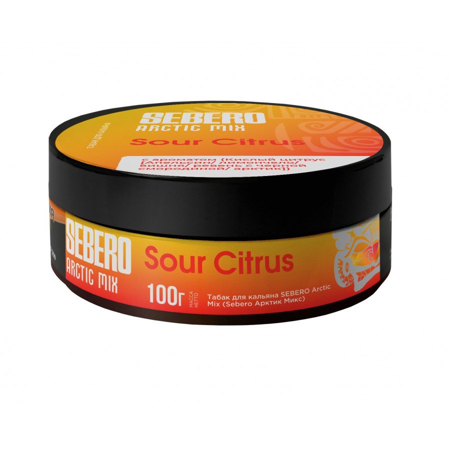 Фото и внешний вид — Табак для кальяна SEBERO 100г - Sour Citrus (Лимон, вишня, ревень, апельсин, арктик)