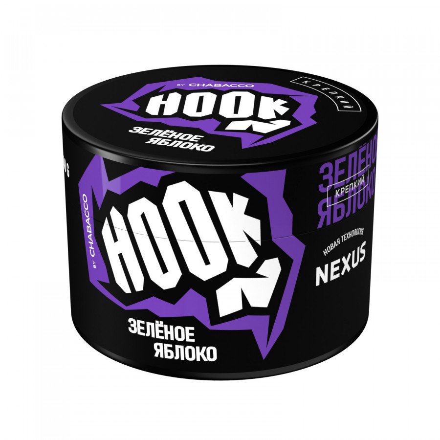 Фото и внешний вид — Смесь для кальяна HOOK 40г - Зеленое Яблоко