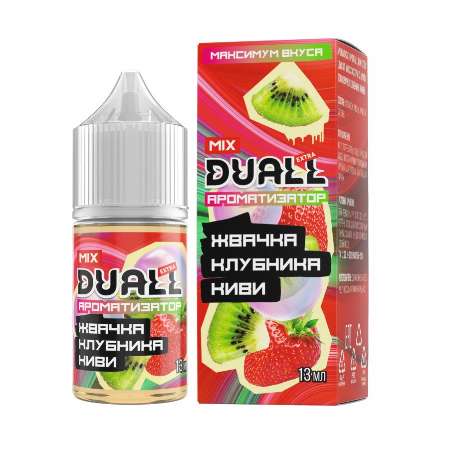 Фото и внешний вид — Конструктор DUALL MIX EXTRA - Жвачка Клубника Киви 30мл 0мг