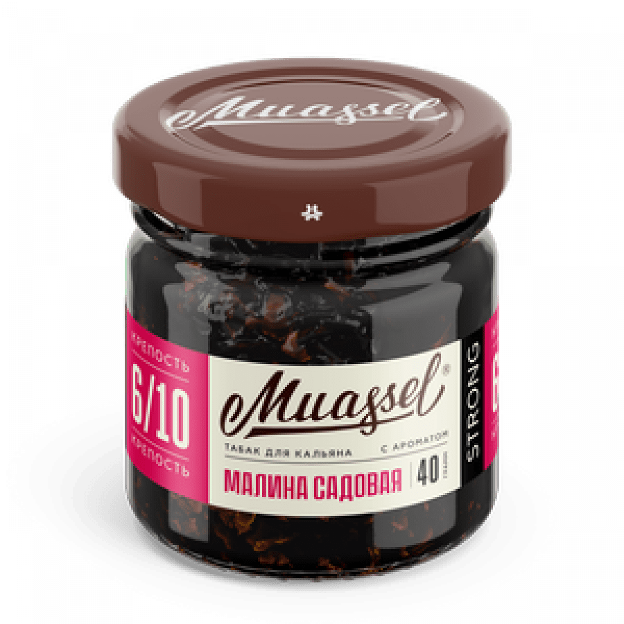 Фото и внешний вид — Табак для кальяна MUASSEL (6/10) 40гр - Малина садовая