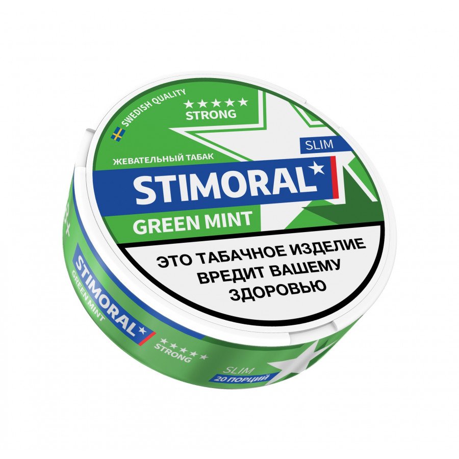 Фото и внешний вид — Табак STIMORAL SLIM - Green Mint 10г