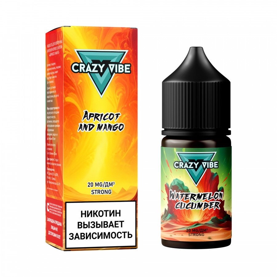 Фото и внешний вид — Жидкость CRAZY VIBE SALT - Apricot Mango (Абрикос Манго) 30мл strong