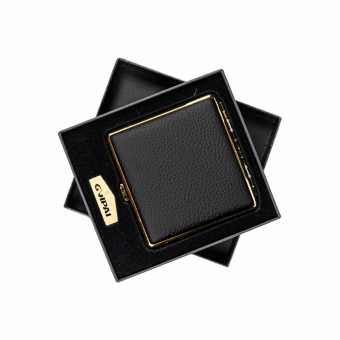 Портсигар GVIPAI GP8022-20 кожа на 20 сиг (мет.зажимы) BLK1