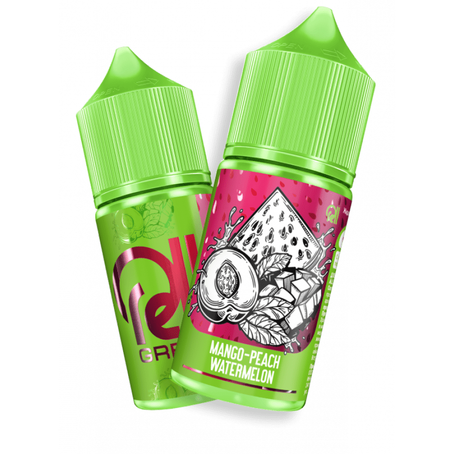 Фото и внешний вид — Жидкость RELL GREEN SALT - Mango Peach Watermelon (Манго персик арбуз) 30мл 20мг