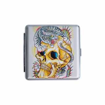 Портсигар SKUL HJ-604-2 металл (резинки) на 20 сиг.