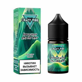 Жидкость CRAZY VIBE SALT - Apple with Kiwi & Mint (Яблоко с Киви и Мятой) 30мл strong