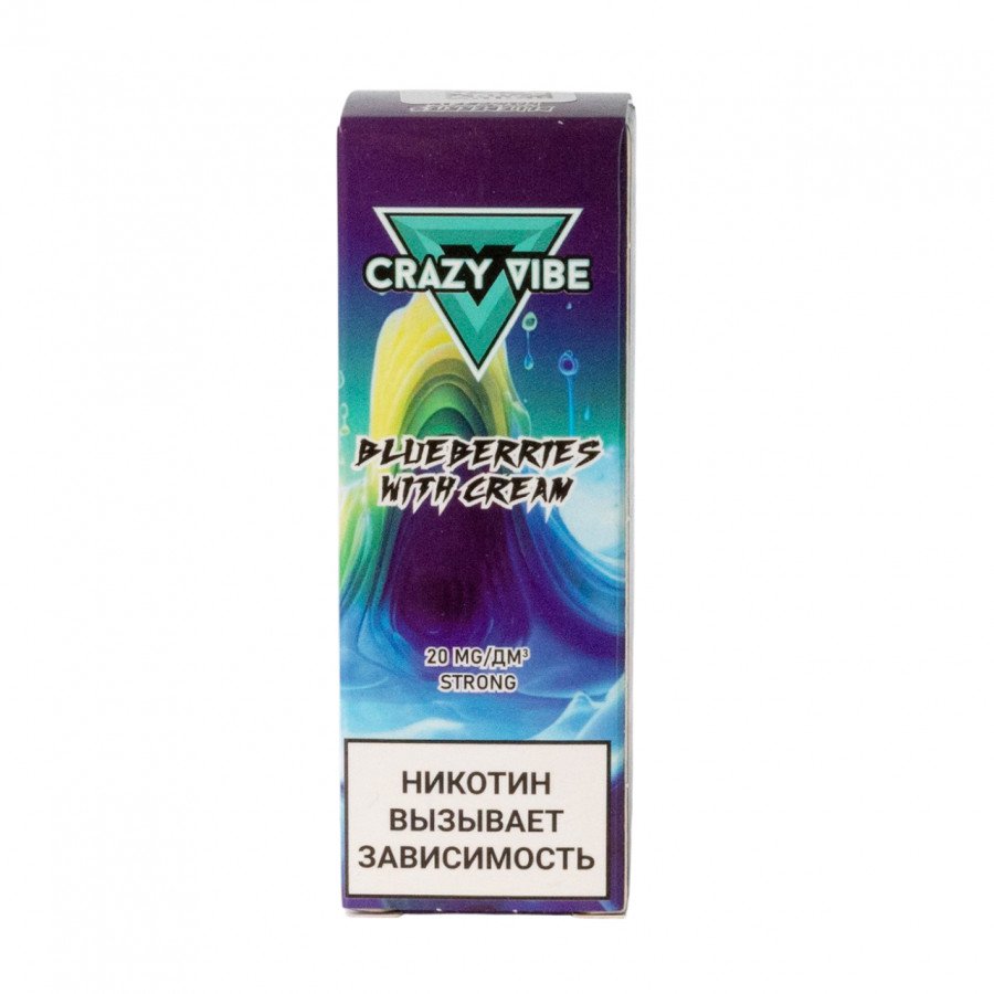 Фото и внешний вид — Жидкость CRAZY VIBE SALT - Blueberries with Cream (Черника со Сливками) 30мл strong