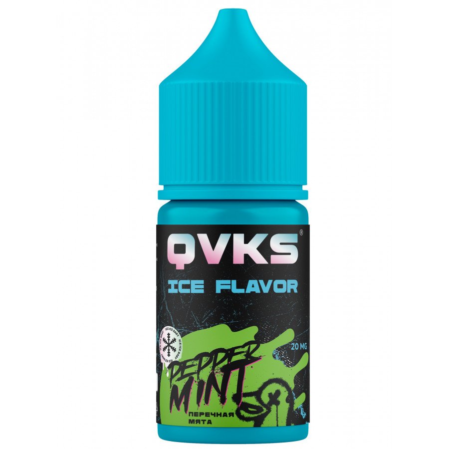 Фото и внешний вид — Жидкость QVKS Ice - Перечная Мята 30мл strong