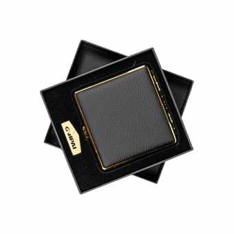 Портсигар GVIPAI GP8022-20 кожа на 20 сиг (мет.зажимы) BLK3