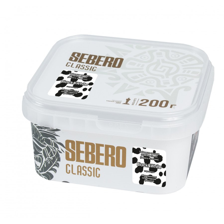 Фото и внешний вид — Табак для кальяна SEBERO 200г - Black & White (Мороженое с Шоколадной Крошкой)