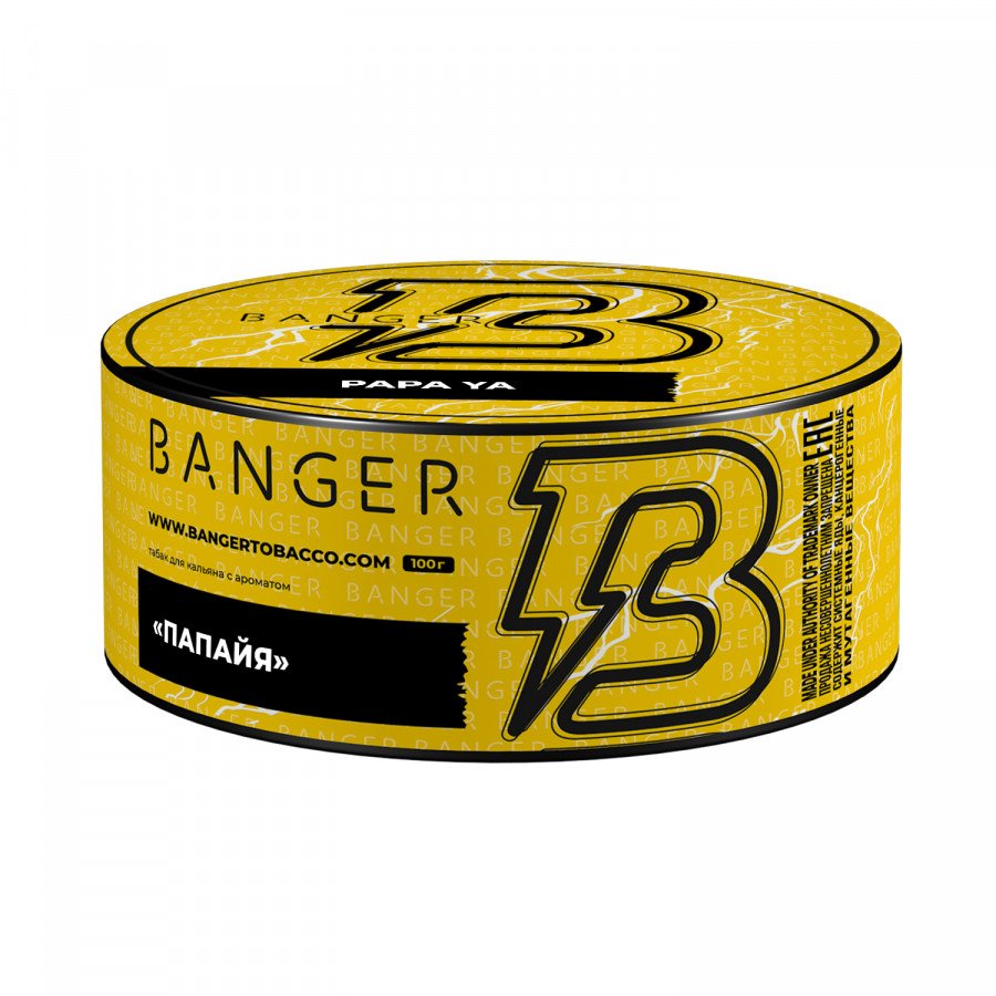 Фото и внешний вид — Табак для кальяна BANGER 100гр - Papa Ya (Папайя)