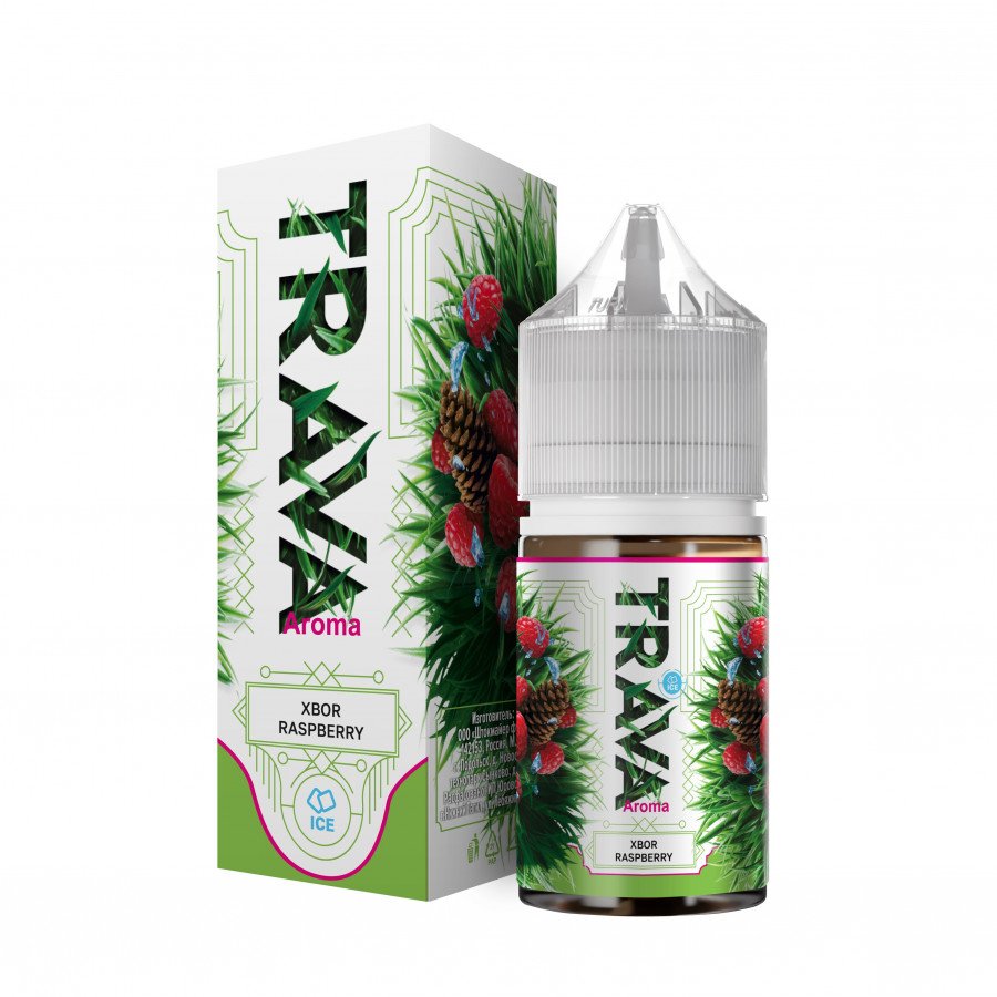 Фото и внешний вид — Конструктор TRAVA - Xbor Raspberry (Хвоя Малина лед) 30мл 0мг