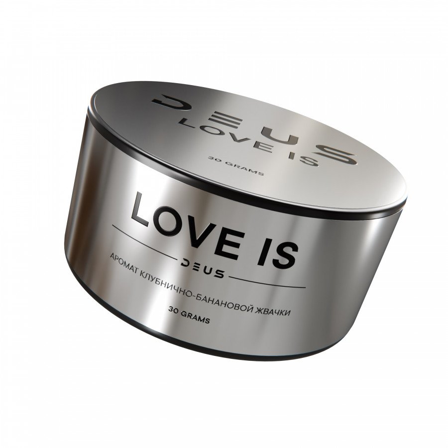 Фото и внешний вид — Табак для кальяна DEUS 30г - Love is (Клубнично-банановая жвачка)