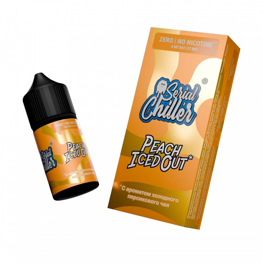 Фото и внешний вид — Жидкость SERIAL CHILLER SALT - Peach Iced Out (Холодный персиковый чай) 27мл 0мг