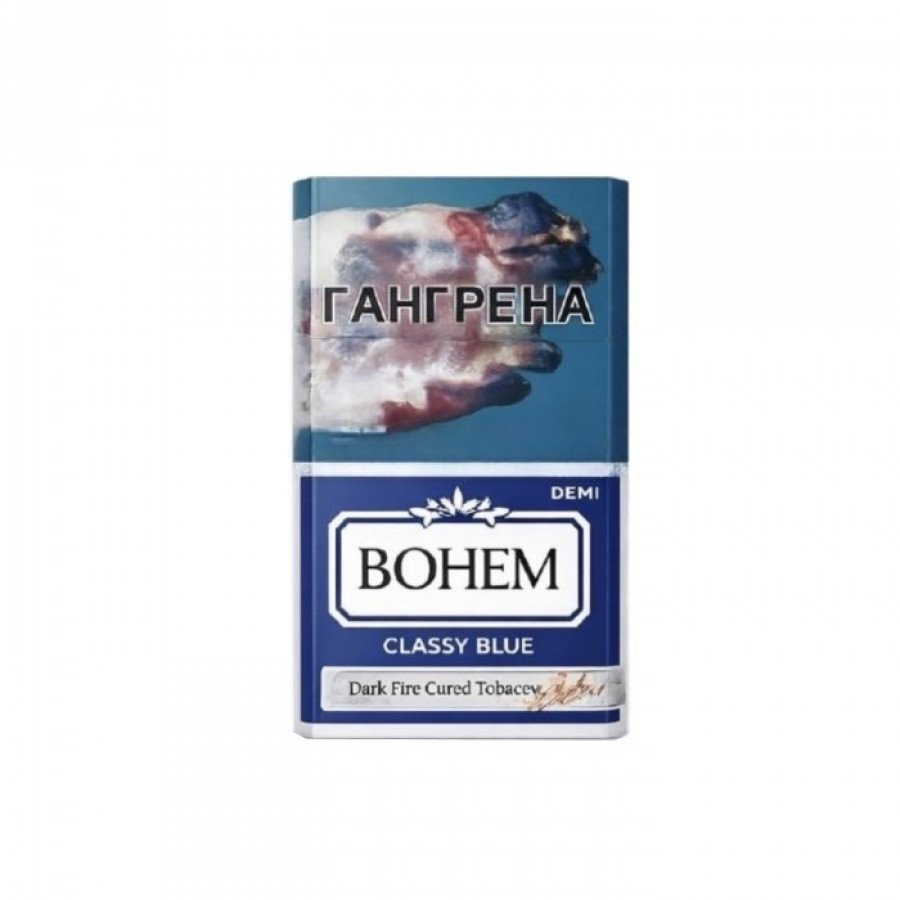 Фото и внешний вид — Сигареты BOHEM CLASSY BLUE DEMI (компакт)