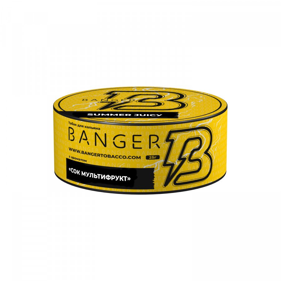 Фото и внешний вид — Табак для кальяна BANGER 25гр - Summer Juicy (Сок мультифрукт)
