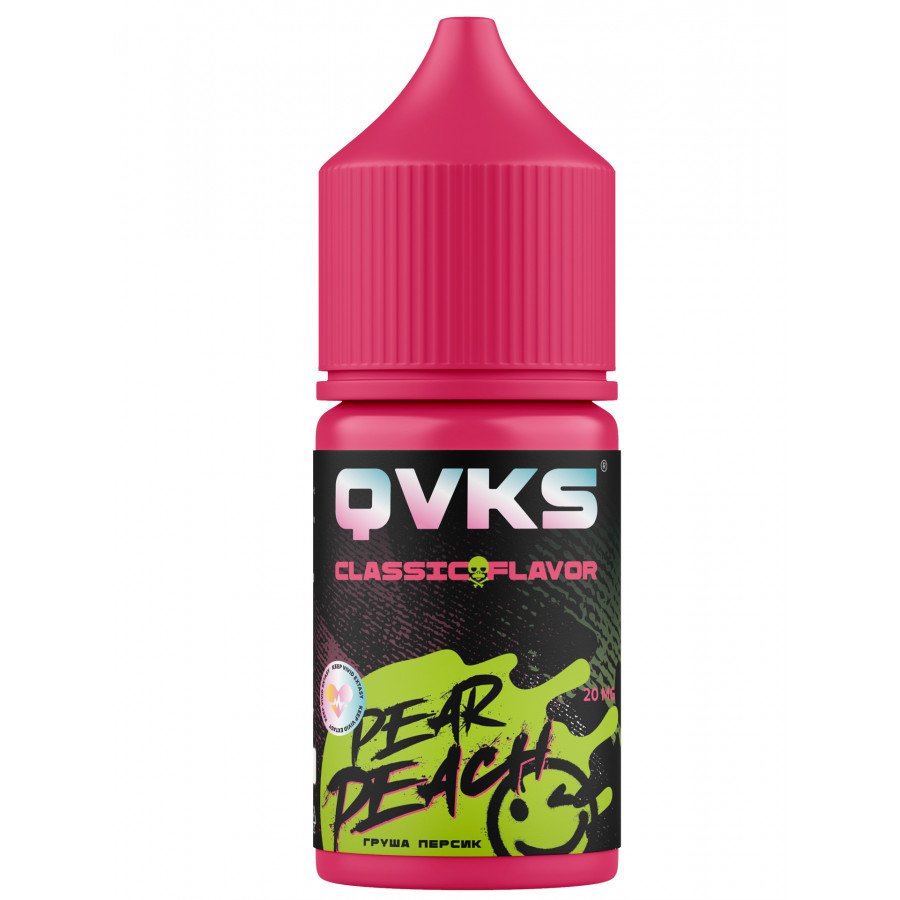 Фото и внешний вид — Жидкость QVKS Classic - Груша Персик 30мл strong