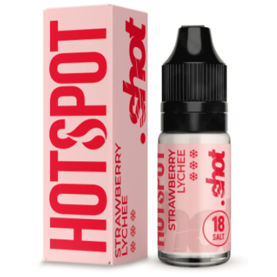 Фото и внешний вид — Жидкость HOTSPOT SHOT SALT - Strawberry Lychee (Клубника личи) 10мл 18мг