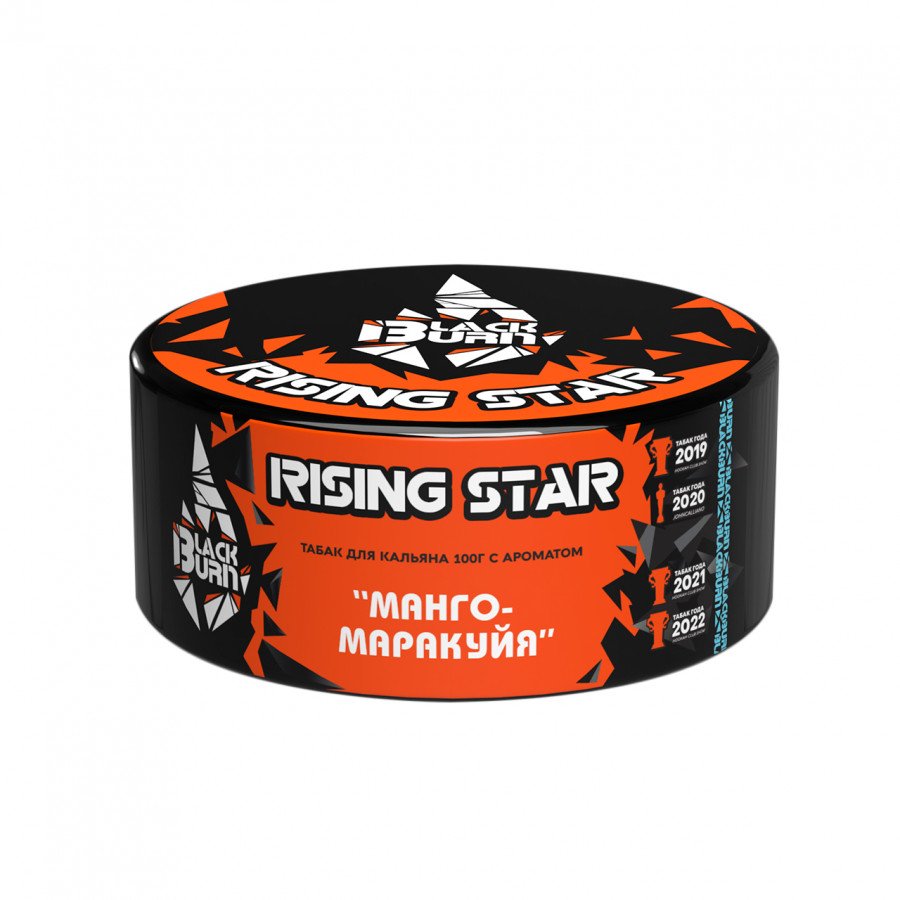 Фото и внешний вид — Табак для кальяна BURN BLACK 100гр - Rising Star (Манго маракуйя)