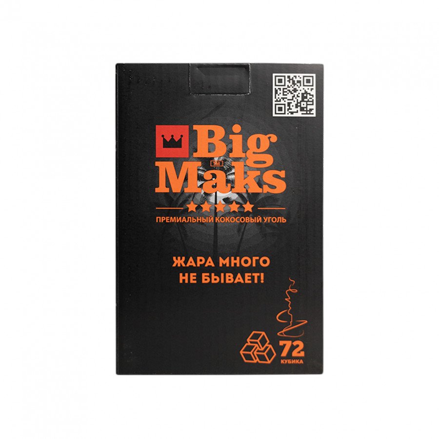 Фото и внешний вид — Уголь BIG MAKS (1кг 25мм 72шт)