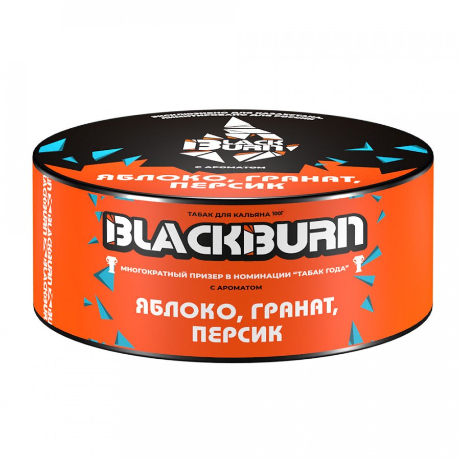 Фото и внешний вид — Табак для кальяна BLACK BURN 100г - Яблоко Гранат Персик