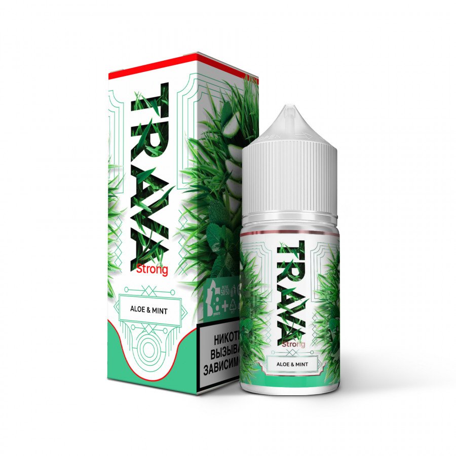 Фото и внешний вид — Жидкость TRAVA SALT - Aloe & Mint (Алоэ мята) 30мл strong