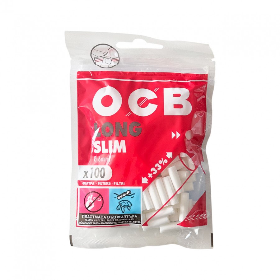 Фото и внешний вид — Фильтры сигаретные OCB Slim Long 6мм (100шт)