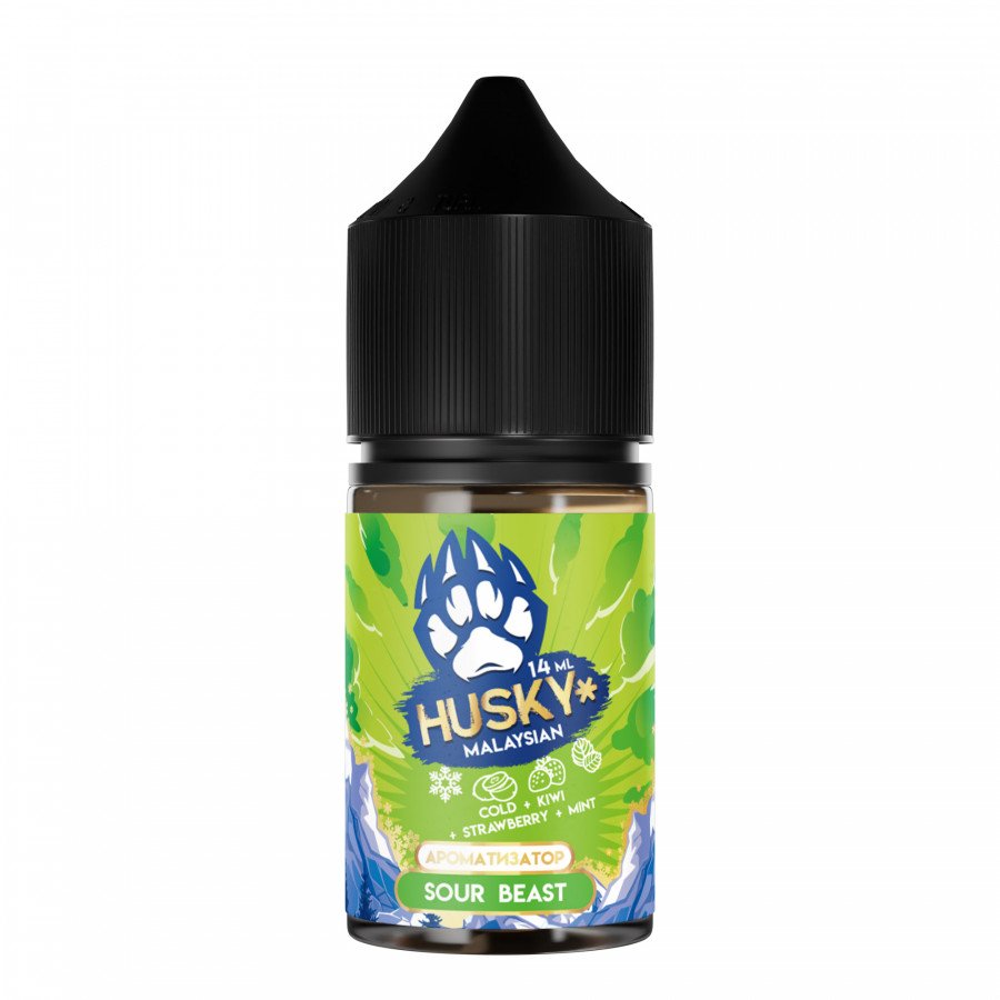 Фото и внешний вид — Конструктор HUSKY MALAYSIAN - Sour Beast (Ледяной микс Киви Клубники и Мяты) 30мл 0мг