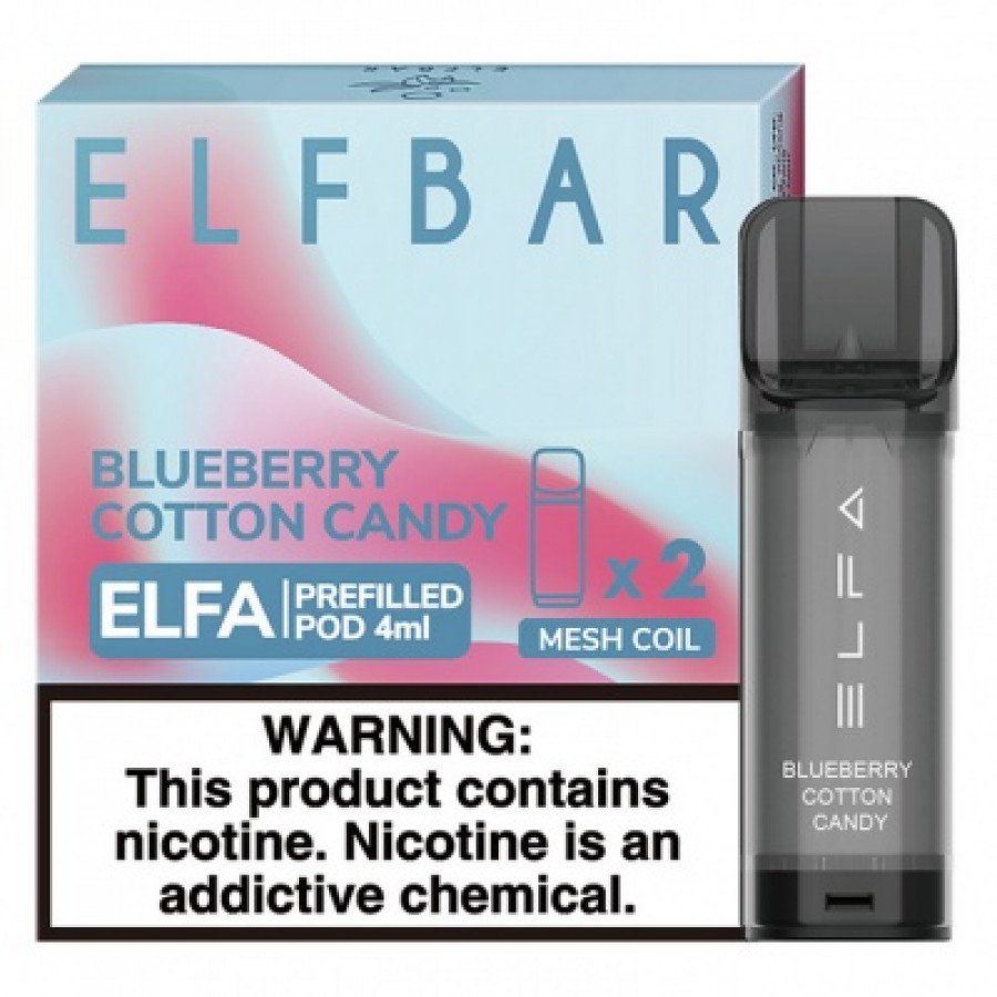 Фото и внешний вид — Картридж ELF BAR ELFA - Blueberry Cotton Candy (Черничная Сахарная Вата) 2шт